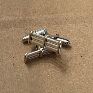 Tiffany & Co Elegant Sterling Silver and Gold Cufflinks